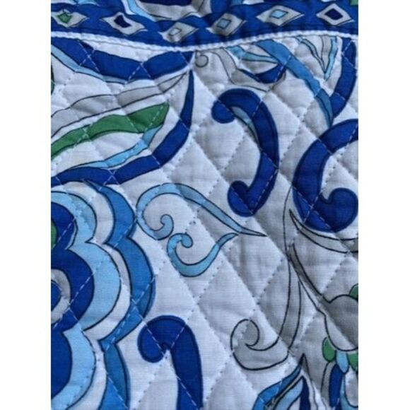 Vera Bradley White Mediterranean (2008) Tote Purse Tortoise Shell Toggle - Picture 8 of 8